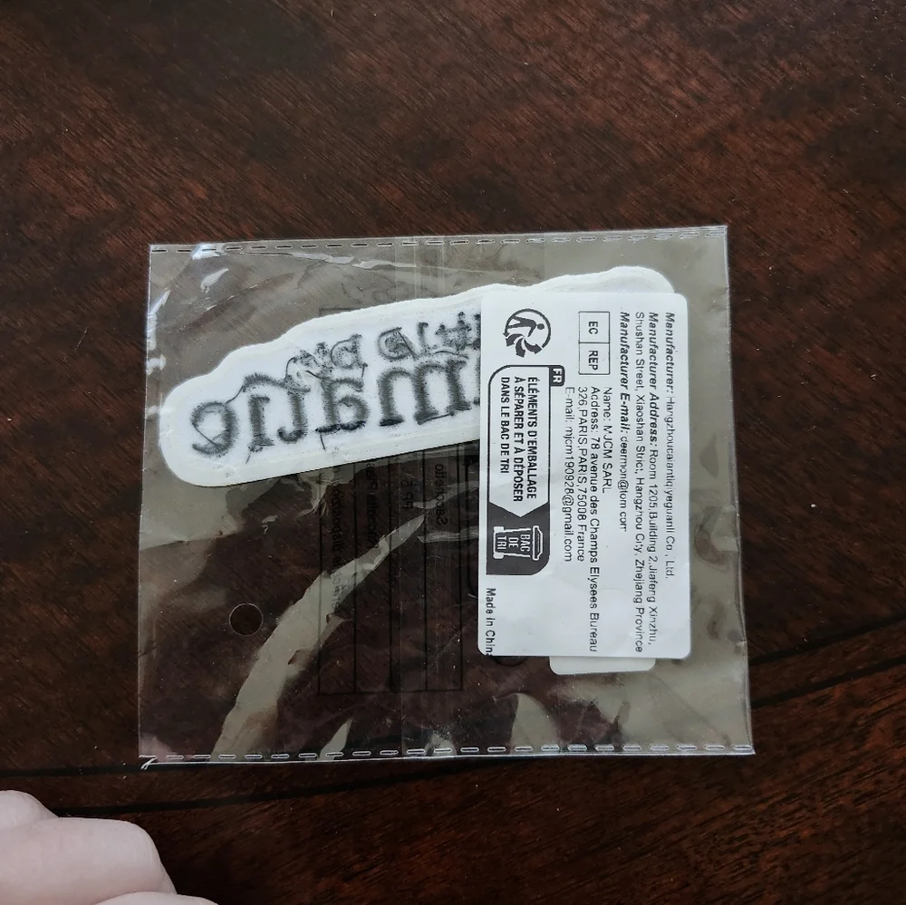 A Little‎ Bit Dramatic Black White Text Iron On Patch Text